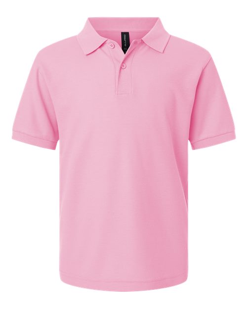 AllPro 62800Y Youth Pique Polo - Light Pink