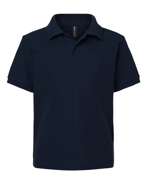 AllPro 62800Y Youth Pique Polo - Navy