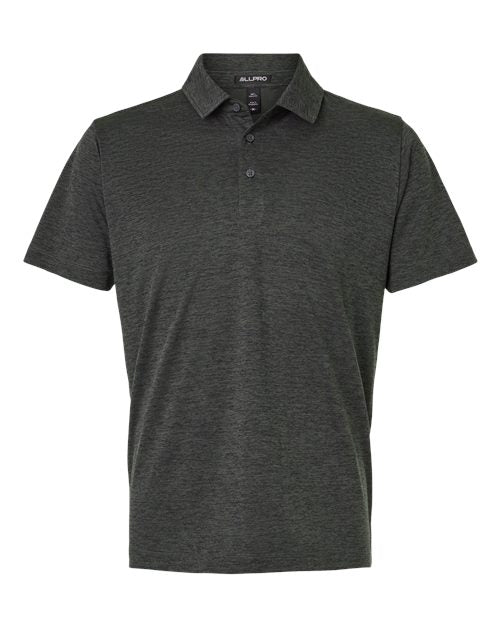 AllPro 4HM00 Men's Pro-Lock Performance Mélange Polo - Black Melange