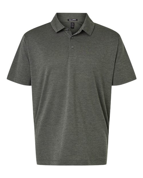 AllPro 4HM00 Men's Pro-Lock Performance Mélange Polo - Charcoal Melange