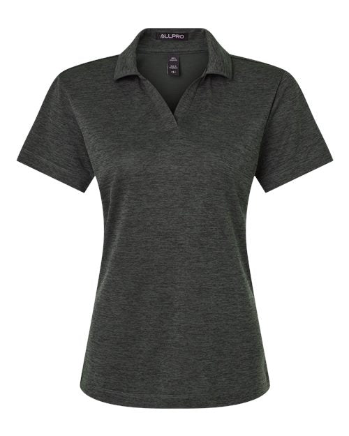 Load image into Gallery viewer, AllPro 4HM00L Women's Pro-Lock Performance Mélange Polo - Black Melange
