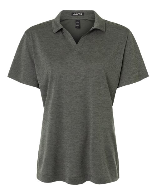 AllPro 4HM00L Women's Pro-Lock Performance Mélange Polo - Charcoal Melange