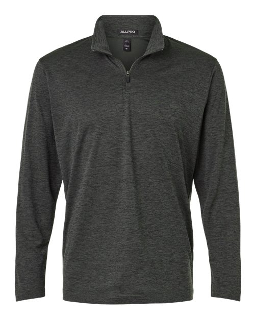 Load image into Gallery viewer, AllPro 4HM700 Men's Pro-Lock Performance Mélange Quarter-Zip Pullover - Black Melange
