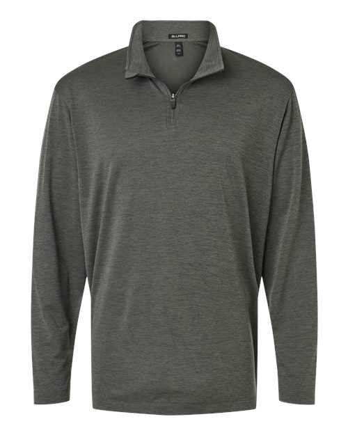 AllPro 4HM700 Men's Pro-Lock Performance Mélange Quarter-Zip Pullover - Charcoal Melange