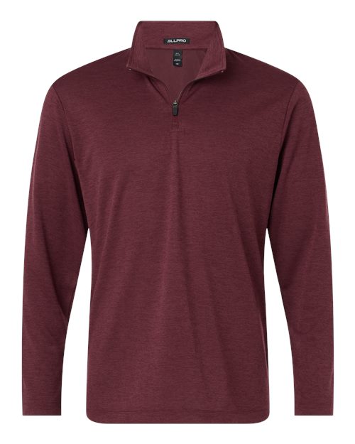 Load image into Gallery viewer, AllPro 4HM700 Men's Pro-Lock Performance Mélange Quarter-Zip Pullover - Maroon Melange
