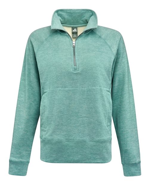 J. America 8743 Women's Electric Fleece Quarter-Zip Sweatshirt - Electric Jade