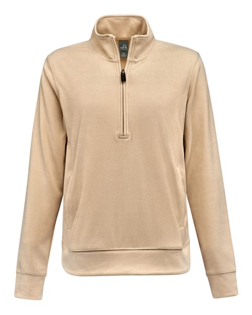 J. America 8762 Women's Element Fleece Quarter-Zip Sweatshirt - Almond