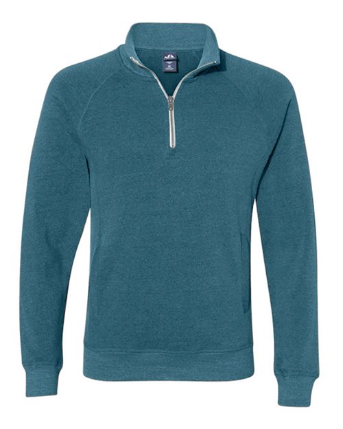 J. America 8869 Men's Triblend Quarter-Zip Sweatshirt - Storm Triblend