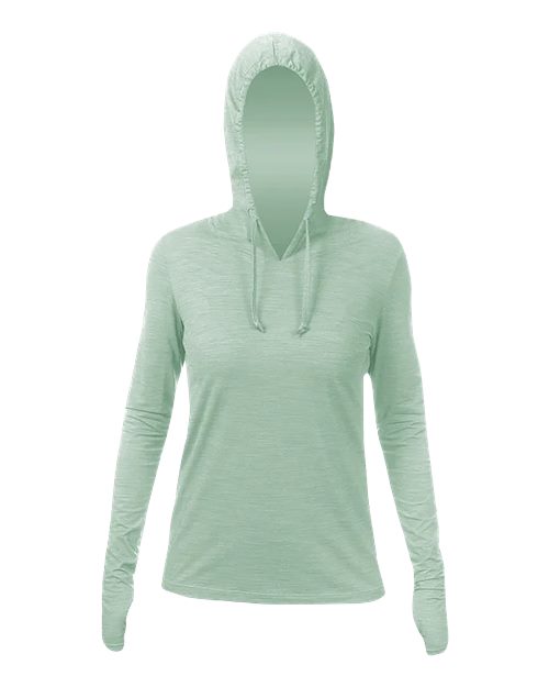 ANETIK WSBRZH0 Women's Breeze Tech Hooded Long Sleeve T-Shirt - Olive Heathered
