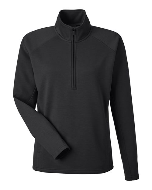 Load image into Gallery viewer, J. America 8754 Women's Apex Fleece Quarter-Zip Pullover - Black
