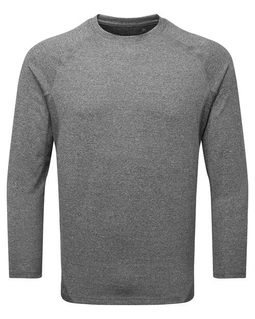 TriDri TD050 Unisex Panelled Long Sleeve Tech T-Shirt - Black Melange