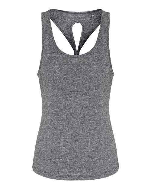 TriDri TD042 Women's Knot Back Venus Tank Top - Black Melange
