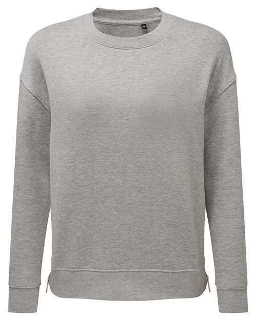 Load image into Gallery viewer, TriDri TD600 Women's Billie Side-Zip Crewneck Sweatshirt - Heather Grey
