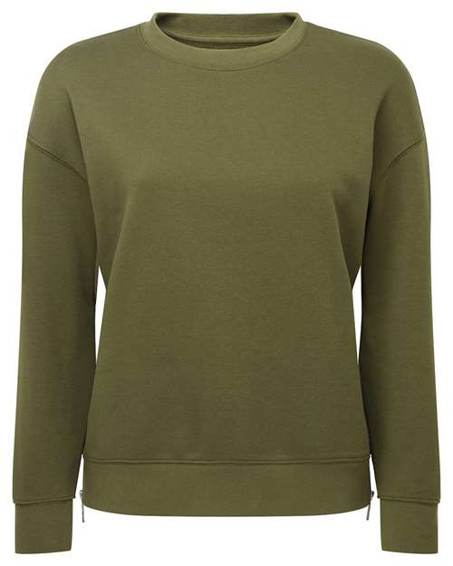 Load image into Gallery viewer, TriDri TD600 Women's Billie Side-Zip Crewneck Sweatshirt - Olive
