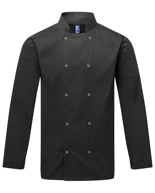 Artisan Collection by Reprime RP665 Unisex Ten Studded Front Chef Coat - Black