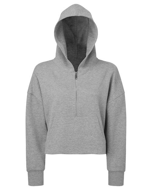 TriDri TD077 Women's Alice Half-Zip Hooded Sweatshirt - Heather Grey