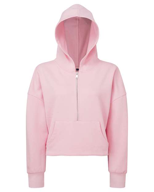 Load image into Gallery viewer, TriDri TD077 Women's Alice Half-Zip Hooded Sweatshirt - Light Pink
