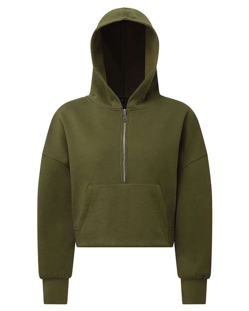 TriDri TD077 Women's Alice Half-Zip Hooded Sweatshirt - Olive