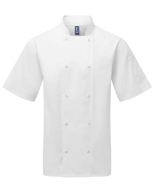 Load image into Gallery viewer, Artisan Collection by Reprime RP664 Unisex Ten Studded Front Short Sleeve Chef Coat - White
