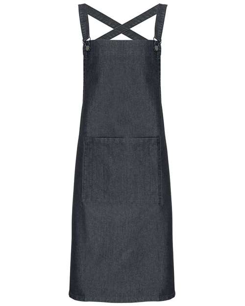 Artisan Collection by Reprime RP129 Cross Back Barista Bib Apron - Black Denim