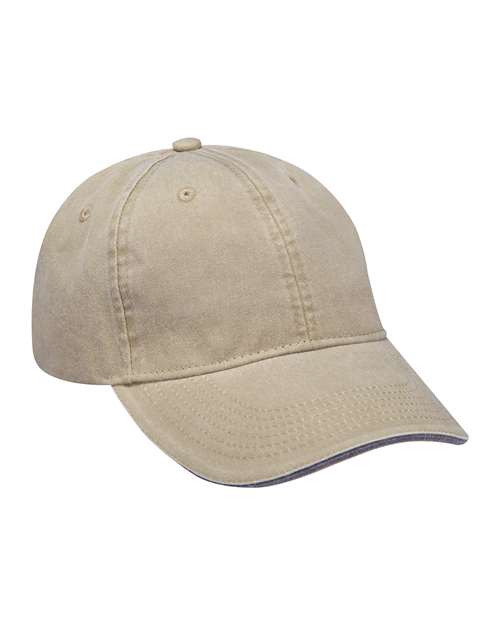 Load image into Gallery viewer, Adams Headwear LP107 Icon Sandwich Cap - Khaki/ Black

