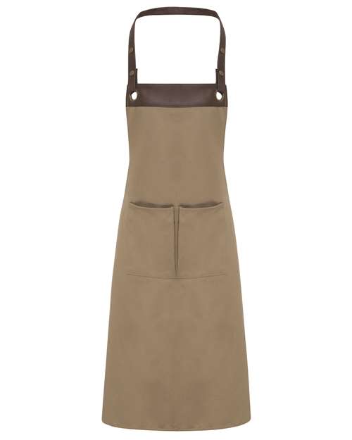 Artisan Collection by Reprime RP123 Espresso Bib Apron - Khaki/ Brown