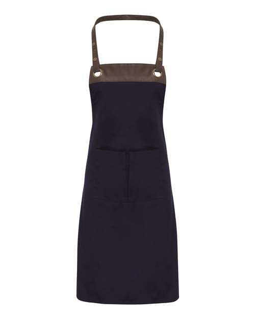 Artisan Collection by Reprime RP123 Espresso Bib Apron - Navy/ Brown
