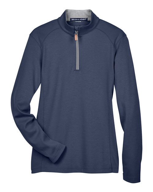Devon & Jones DG479W Women's DRYTEC20™ Performance Quarter-Zip Pullover - Navy/ Grey Heather/ Graphite