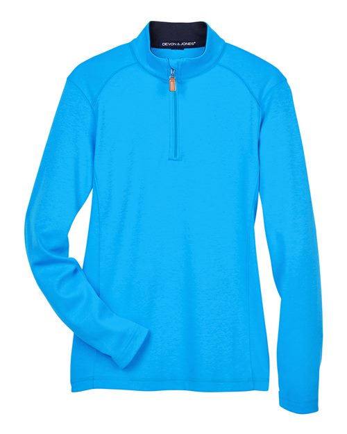 Load image into Gallery viewer, Devon &amp; Jones DG479W Women's DRYTEC20™ Performance Quarter-Zip Pullover - Ocean Blue/ Navy/ Ocean Blue
