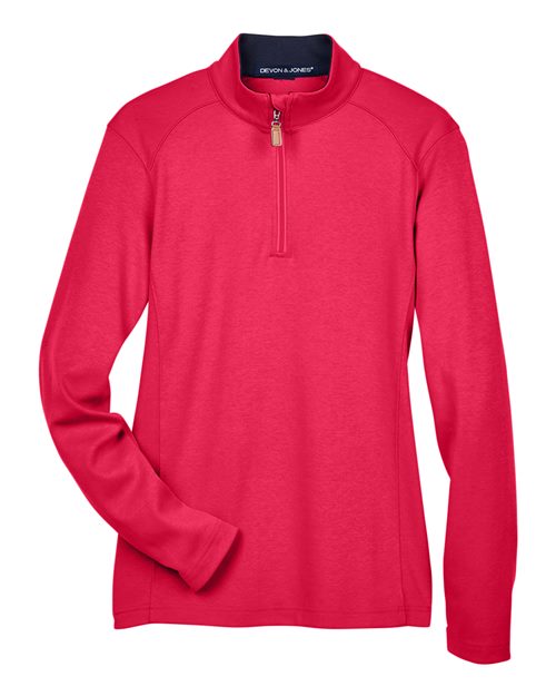 Load image into Gallery viewer, Devon &amp; Jones DG479W Women's DRYTEC20™ Performance Quarter-Zip Pullover - Red/ Navy/ Red
