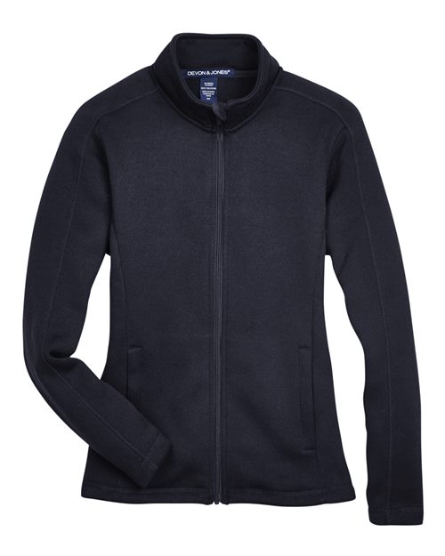 Devon & Jones DG793W Women's Bristol Full-Zip Sweater Fleece Jacket - Black