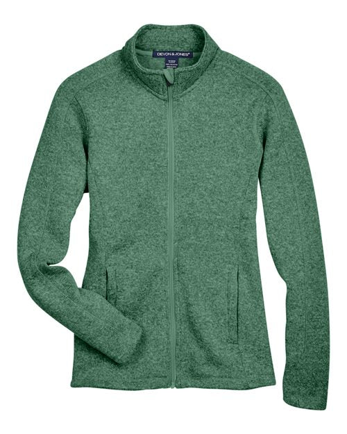 Devon & Jones DG793W Women's Bristol Full-Zip Sweater Fleece Jacket - Forest Heather