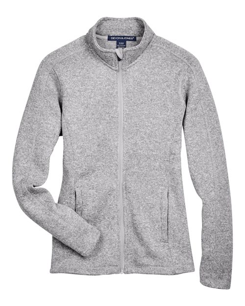 Load image into Gallery viewer, Devon &amp; Jones DG793W Women's Bristol Full-Zip Sweater Fleece Jacket - Grey Heather
