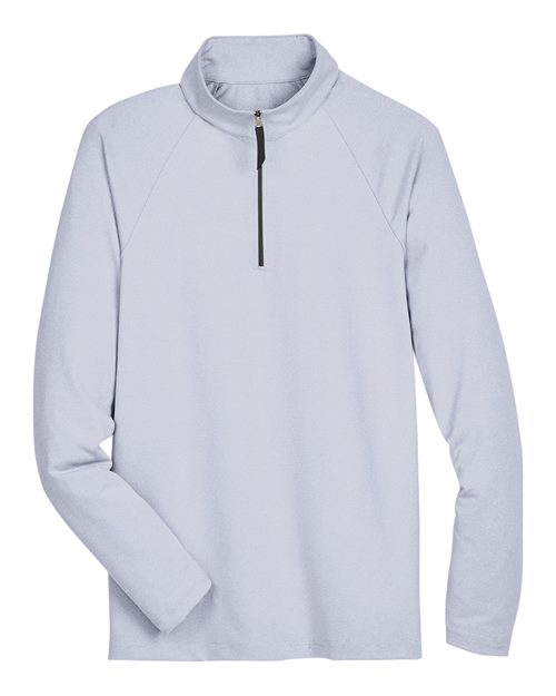 Devon & Jones DG480 Men's CrownLux Performance® Clubhouse Micro-Stripe Quarter-Zip Pullover - Navy