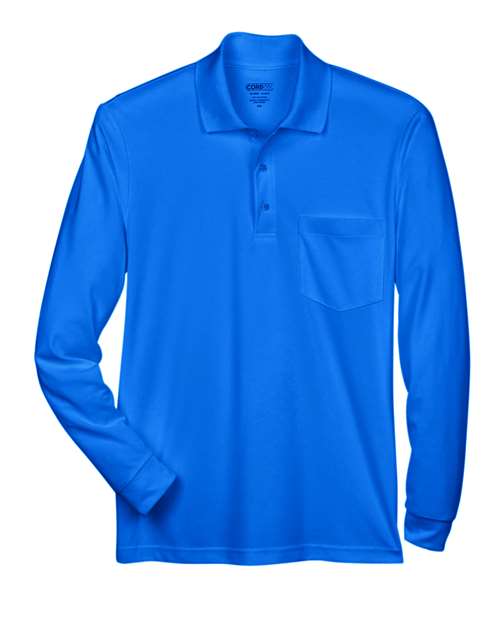 Load image into Gallery viewer, CORE365 88192P Men's Pinnacle Performance Long Sleeve Piqué Polo with Pocket - True Royal
