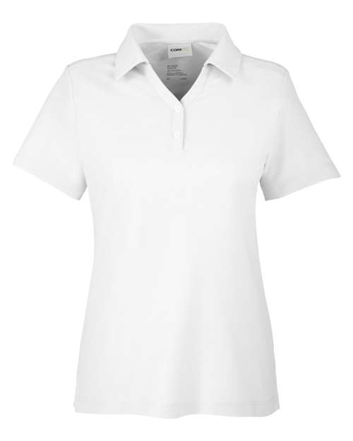 CORE365 CE112W Women's Fusion ChromaSoft™ Pique Polo - White