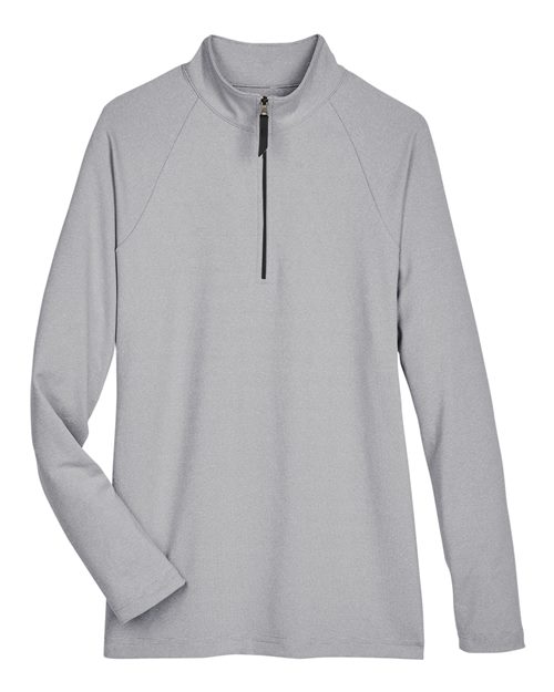 Devon & Jones DG480W Women's CrownLux Performance® Clubhouse Micro-Stripe Quarter-Zip Pullover - Black