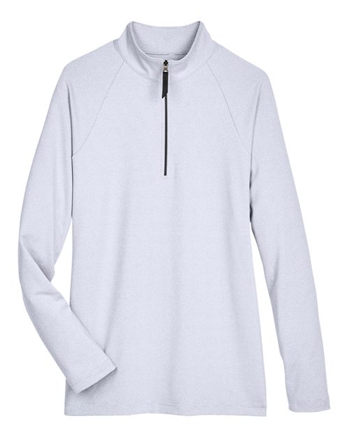 Devon & Jones DG480W Women's CrownLux Performance® Clubhouse Micro-Stripe Quarter-Zip Pullover - Navy