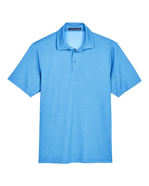 Devon & Jones DG22 Men's CrownLux Performance® Address Mélange Polo - Ocean Blue Melange