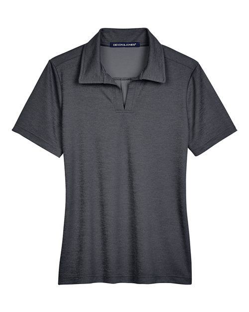 Devon & Jones DG22W Women's CrownLux Performance® Address Melange Polo - Black Melange