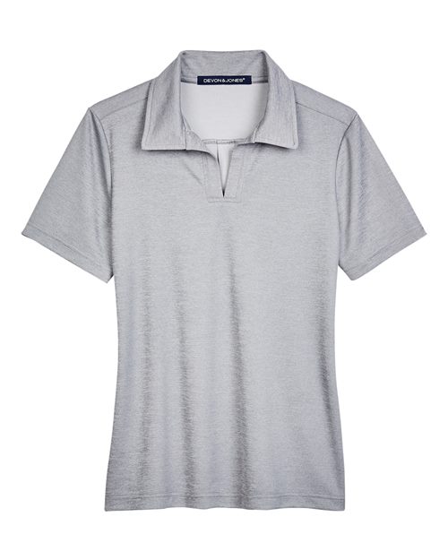 Devon & Jones DG22W Women's CrownLux Performance® Address Melange Polo - Grey Melange