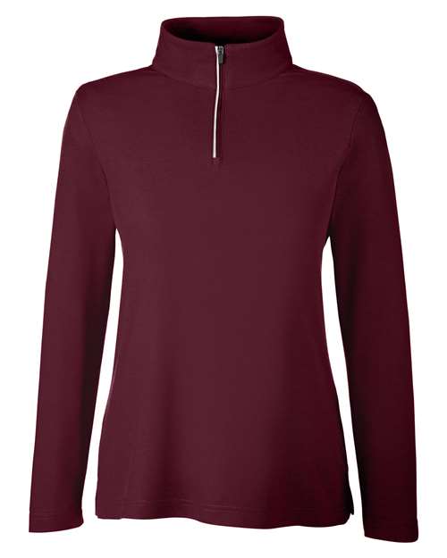 CORE365 CE405W Women's Fusion ChromaSoft™ Pique Quarter-Zip Pullover - Burgundy