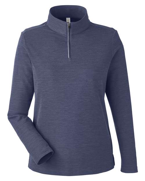 CORE365 CE405W Women's Fusion ChromaSoft™ Pique Quarter-Zip Pullover - Classic Navy Heather