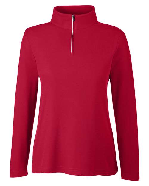 CORE365 CE405W Women's Fusion ChromaSoft™ Pique Quarter-Zip Pullover - Classic Red