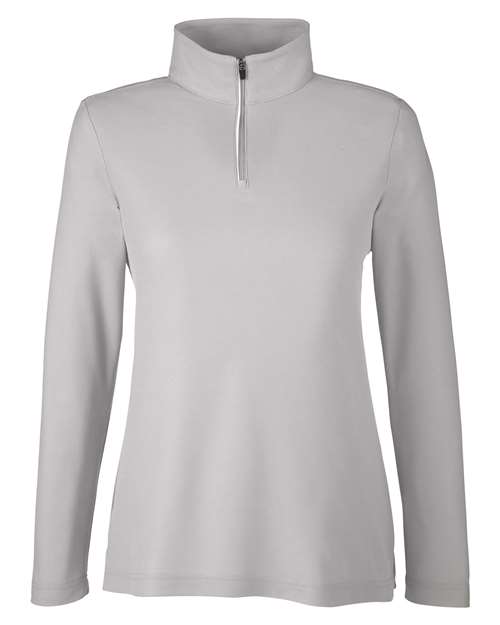 CORE365 CE405W Women's Fusion ChromaSoft™ Pique Quarter-Zip Pullover - Platinum