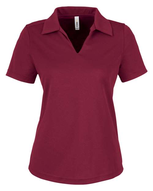 CORE365 CE104W Women's Market Snag Protect Mesh Polo - Burgundy