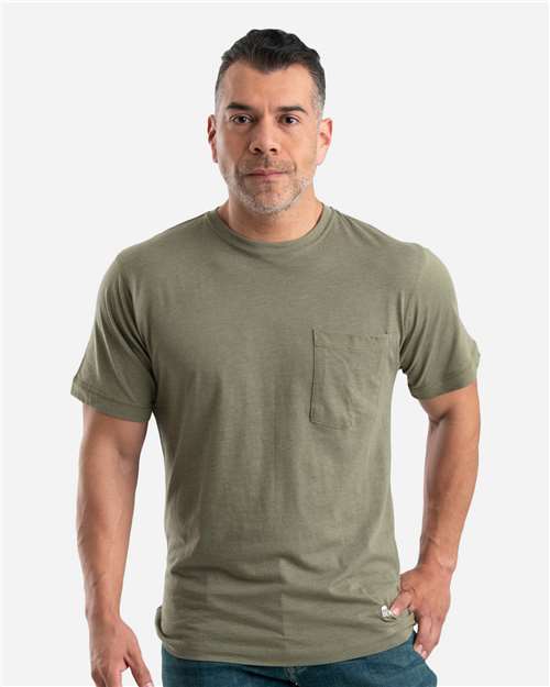 Load image into Gallery viewer, Berne Apparel BSM38 Men's Lightweight Performance Pocket T-Shirt - Lichen
