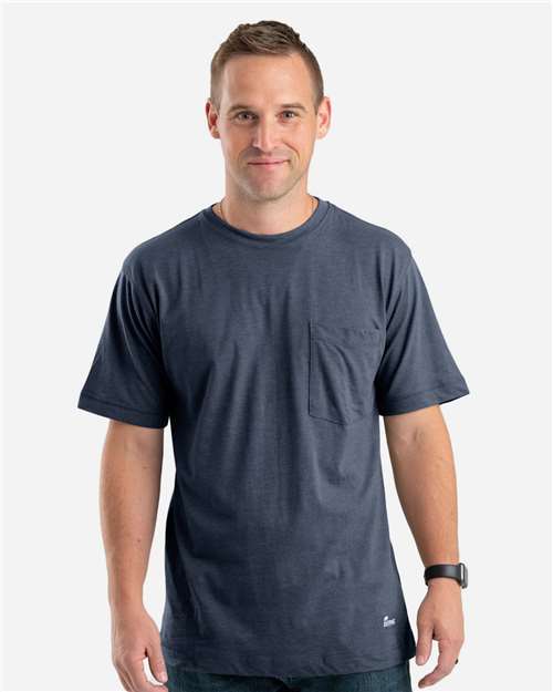 Berne Apparel BSM38 Men's Lightweight Performance Pocket T-Shirt - Space Blue