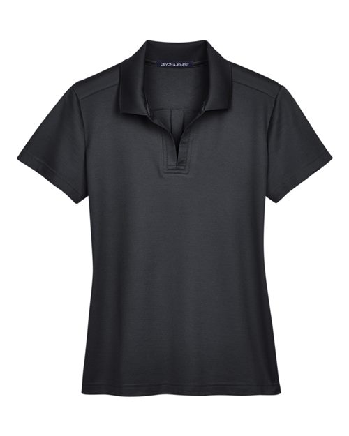Devon & Jones DG20W Women's CrownLux Performance® Plaited Polo - Black