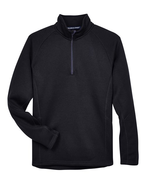 Devon & Jones DG792 Unisex Bristol Sweater Fleece Quarter-Zip Pullover - Black
